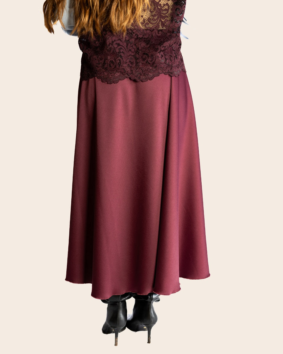 GONNA IN RASO BORGOGNA