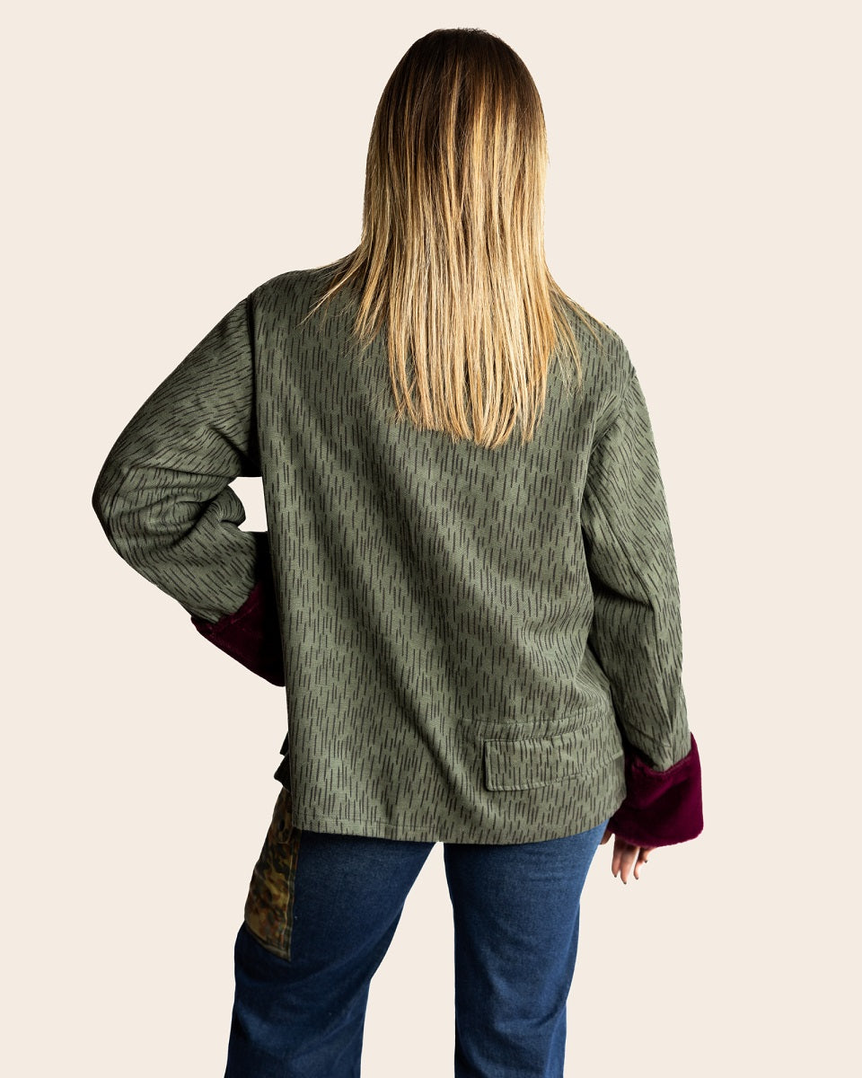 GIACCA 3 GANCI CON PELLICCIA BORGOGNA