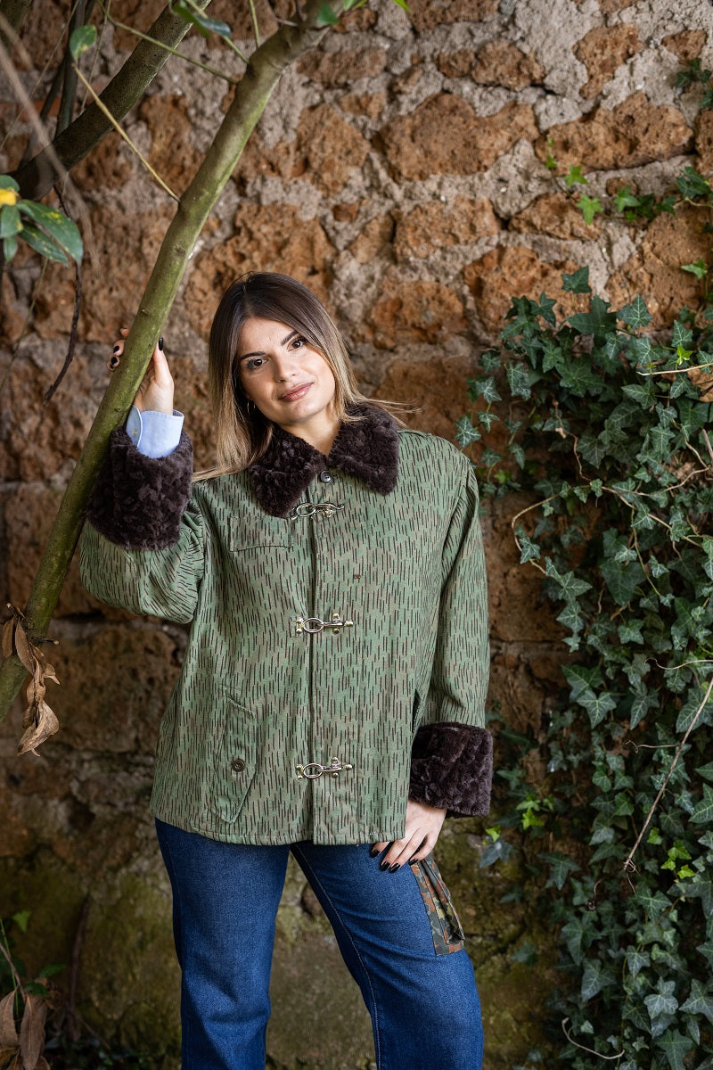 GIACCA 3 GANCI CON PELLICCIA MARRONE