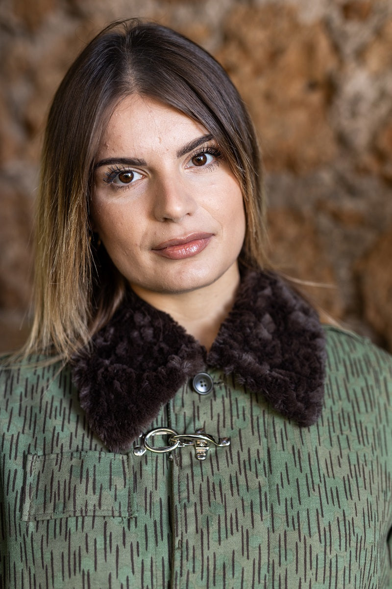 GIACCA 3 GANCI CON PELLICCIA MARRONE