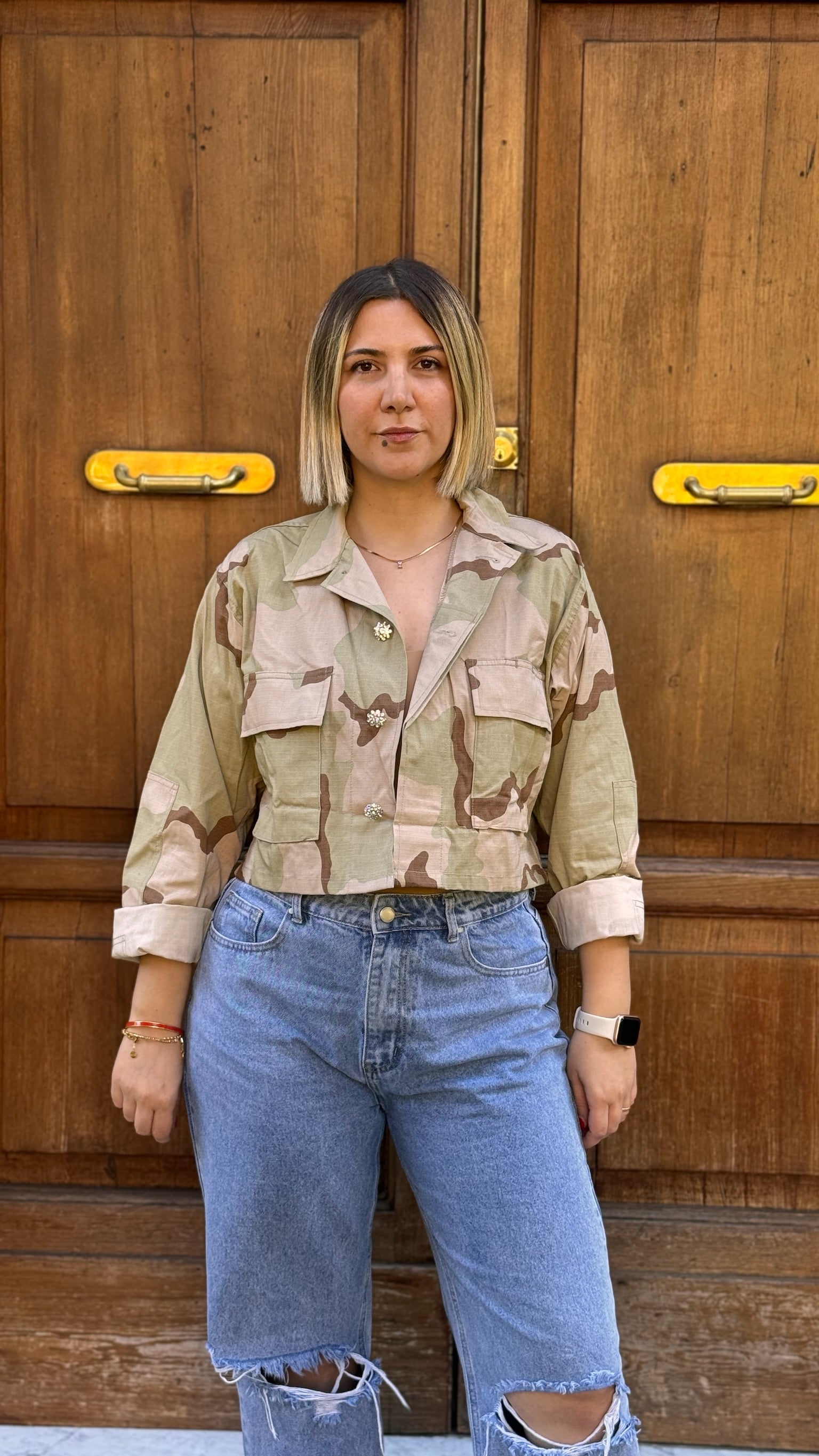 GIACCA CROP CAMOUFLAGE