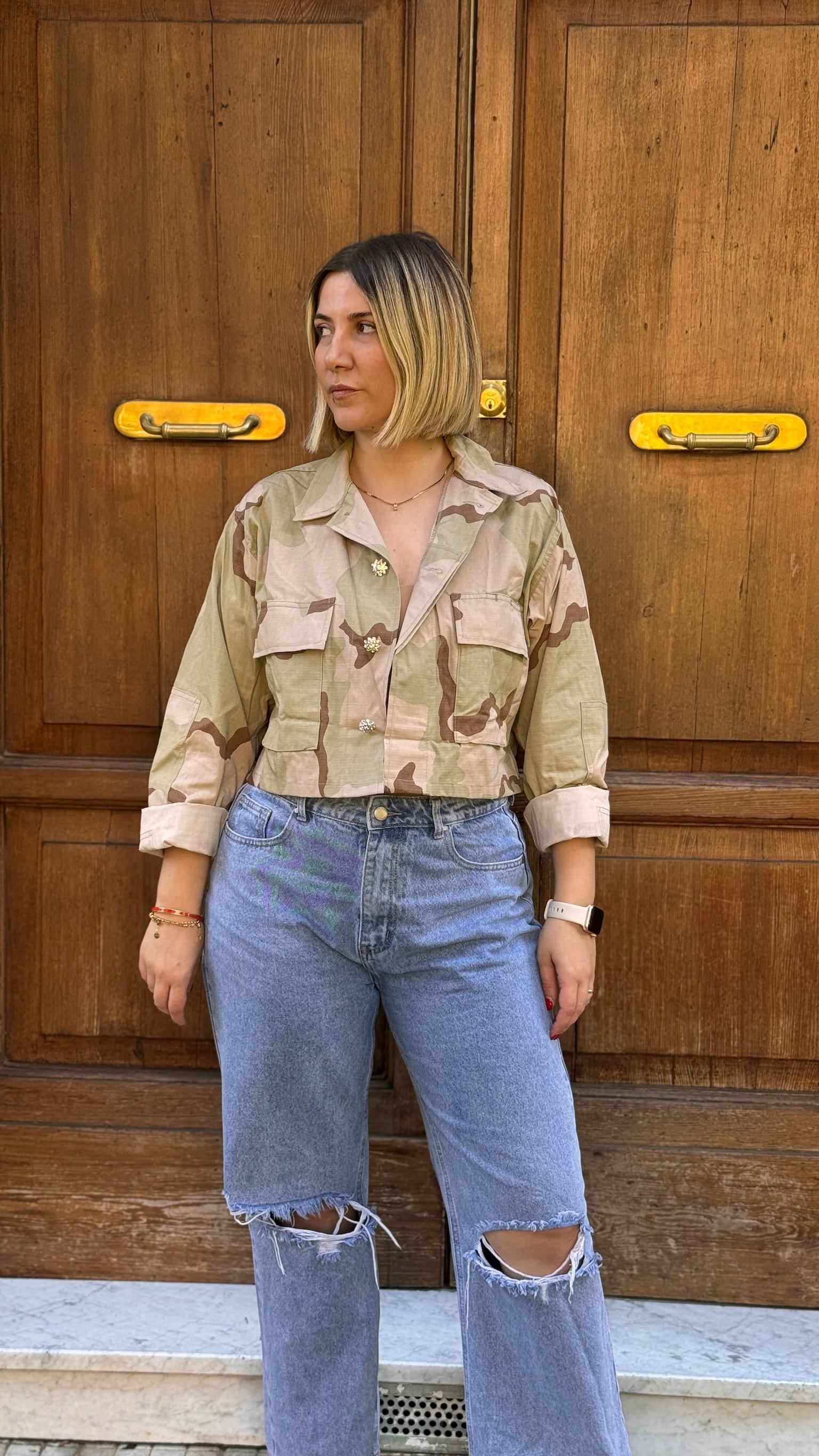 GIACCA CROP CAMOUFLAGE