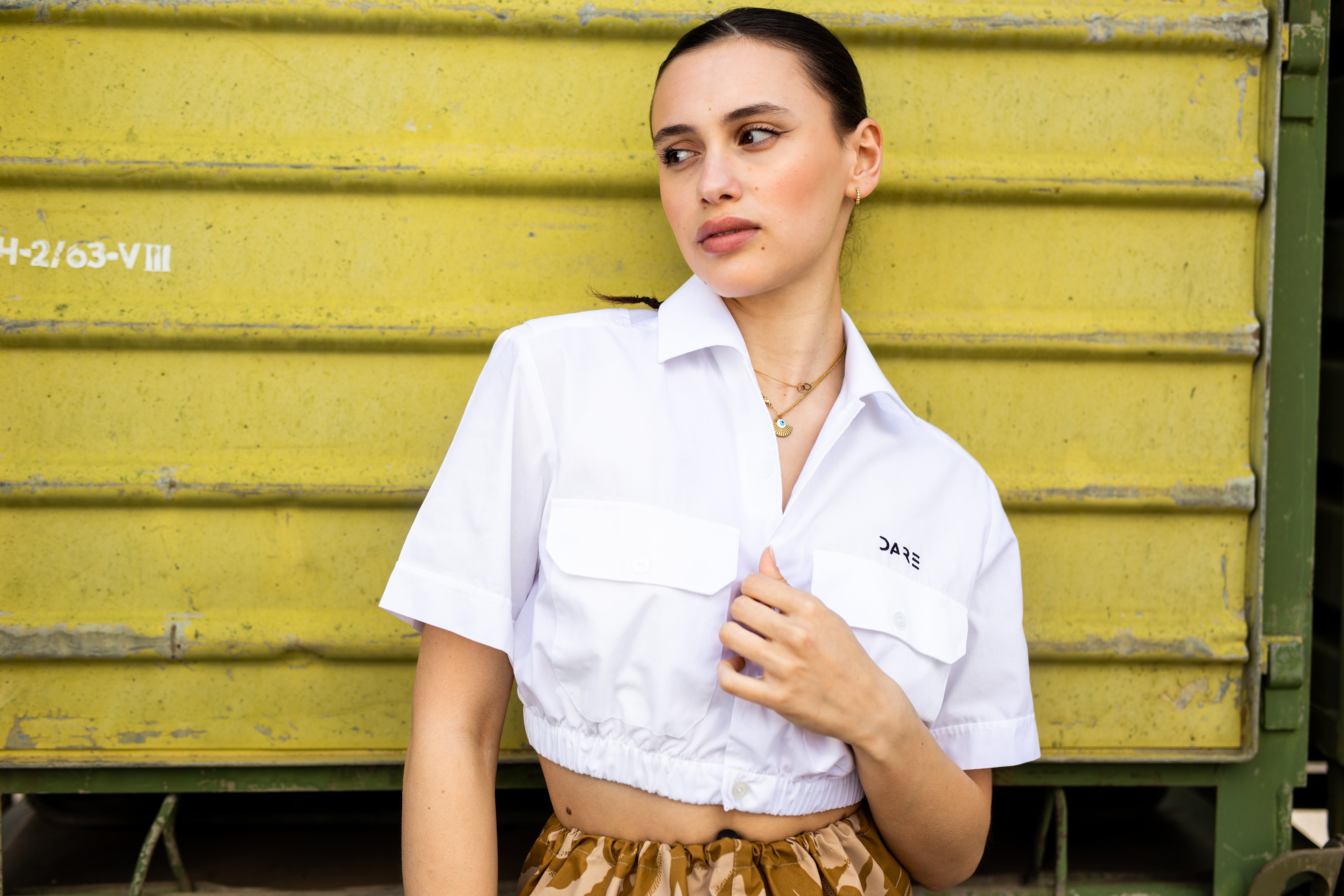 CAMICIA BIANCA CROP DARE