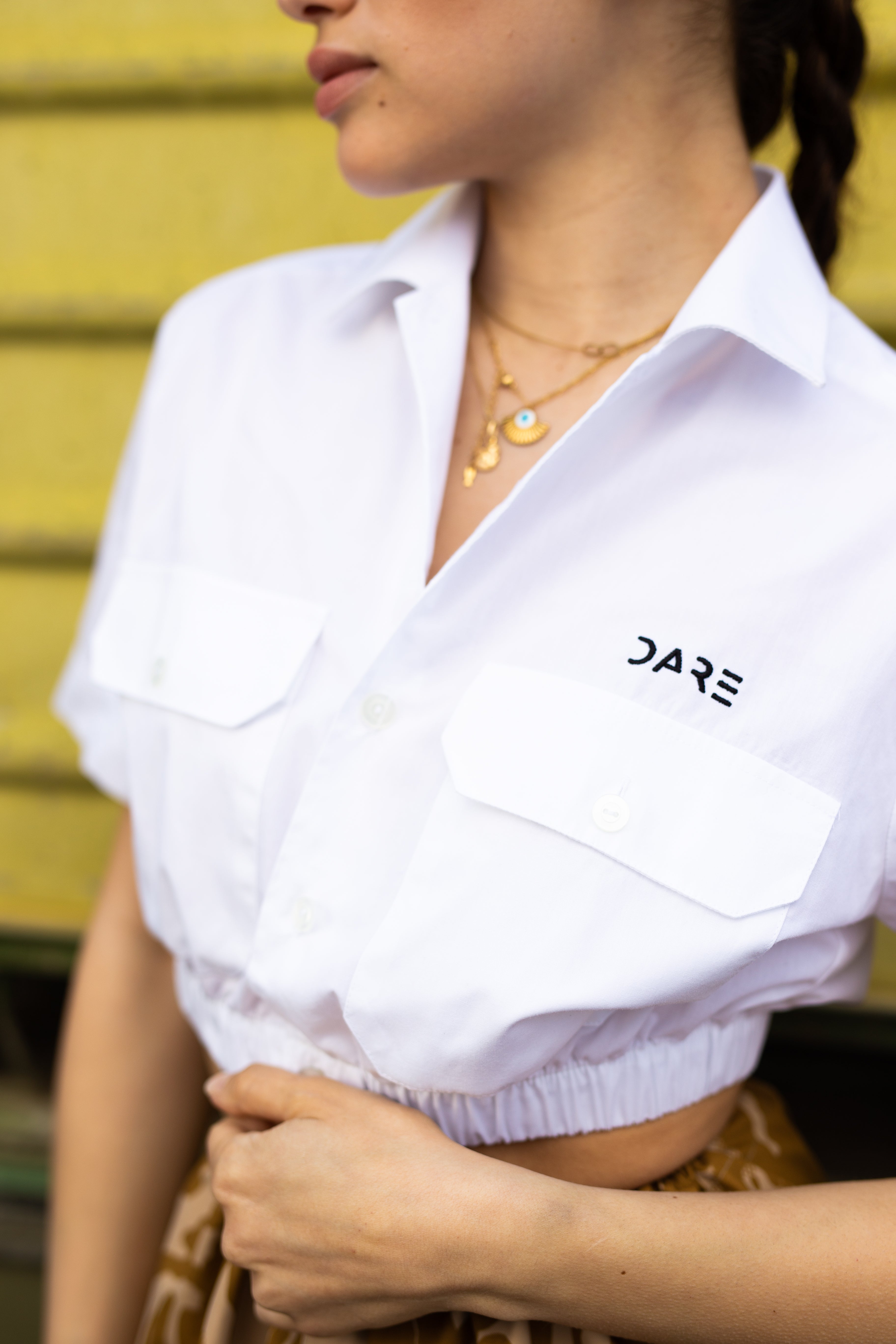 CAMICIA BIANCA CROP DARE