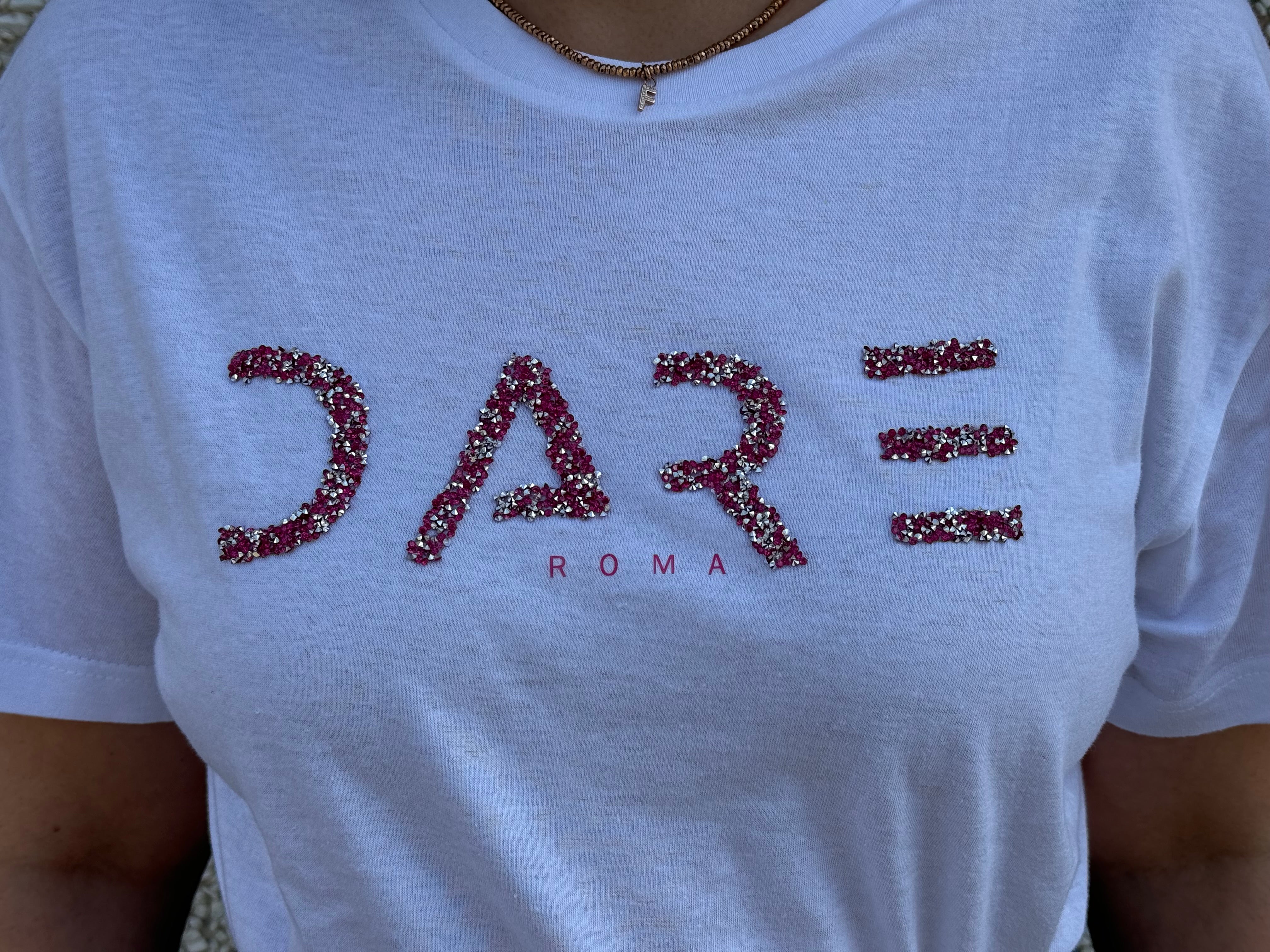 FUCHSIA RHINESTONE T-SHIRT