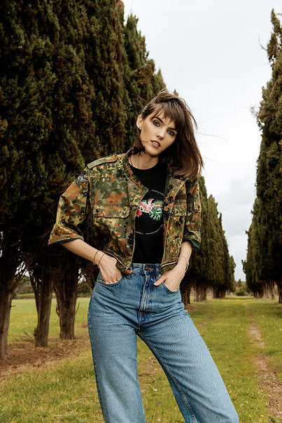 Giacca Crop Camouflage