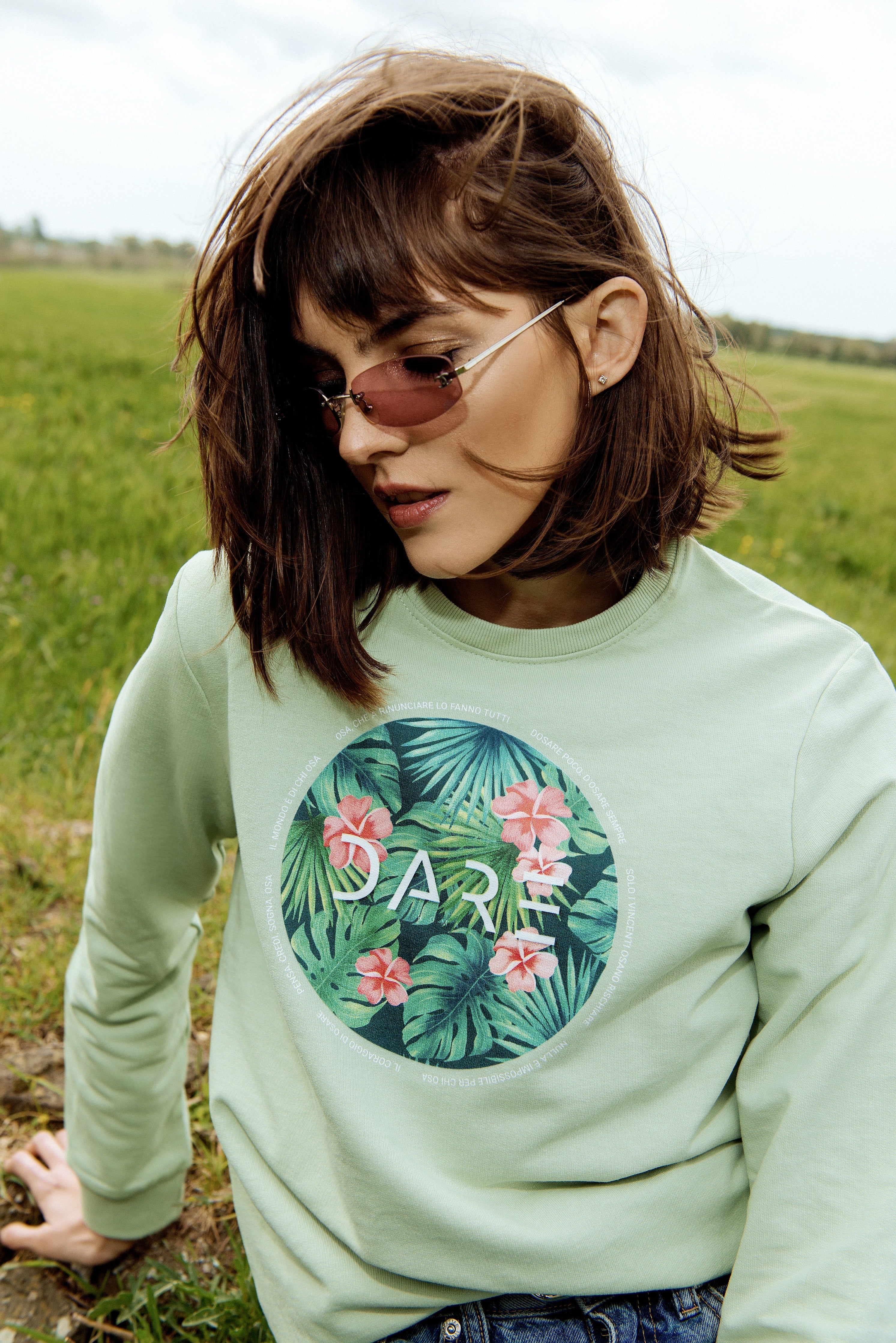 TROPICAL CREWNECK SWEATSHIRT - GREEN