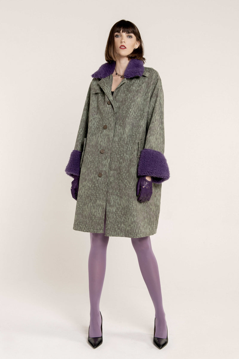 FANTASY RAIN COAT WITH ECOFUR