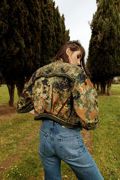 Camouflage crop jacket