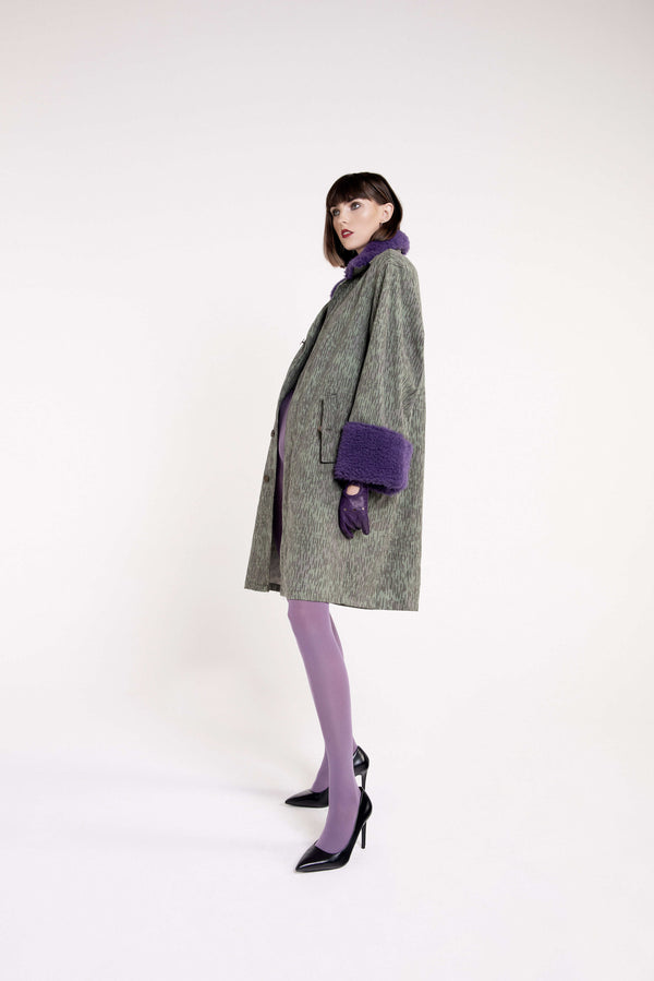 CAPPOTTO FANTASIA PIOGGIA CON ECOPELLICCIA
